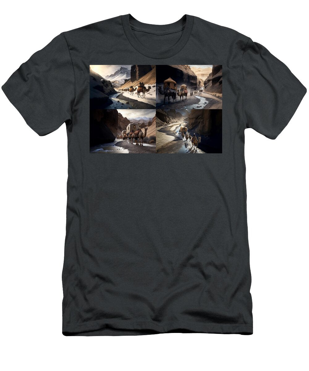 A Medieval Silk Road Caravan with Camels Walkin 56c9aab2 043d5d 645e0b 9f59 7636c9364556 Celestial Images T-Shirt