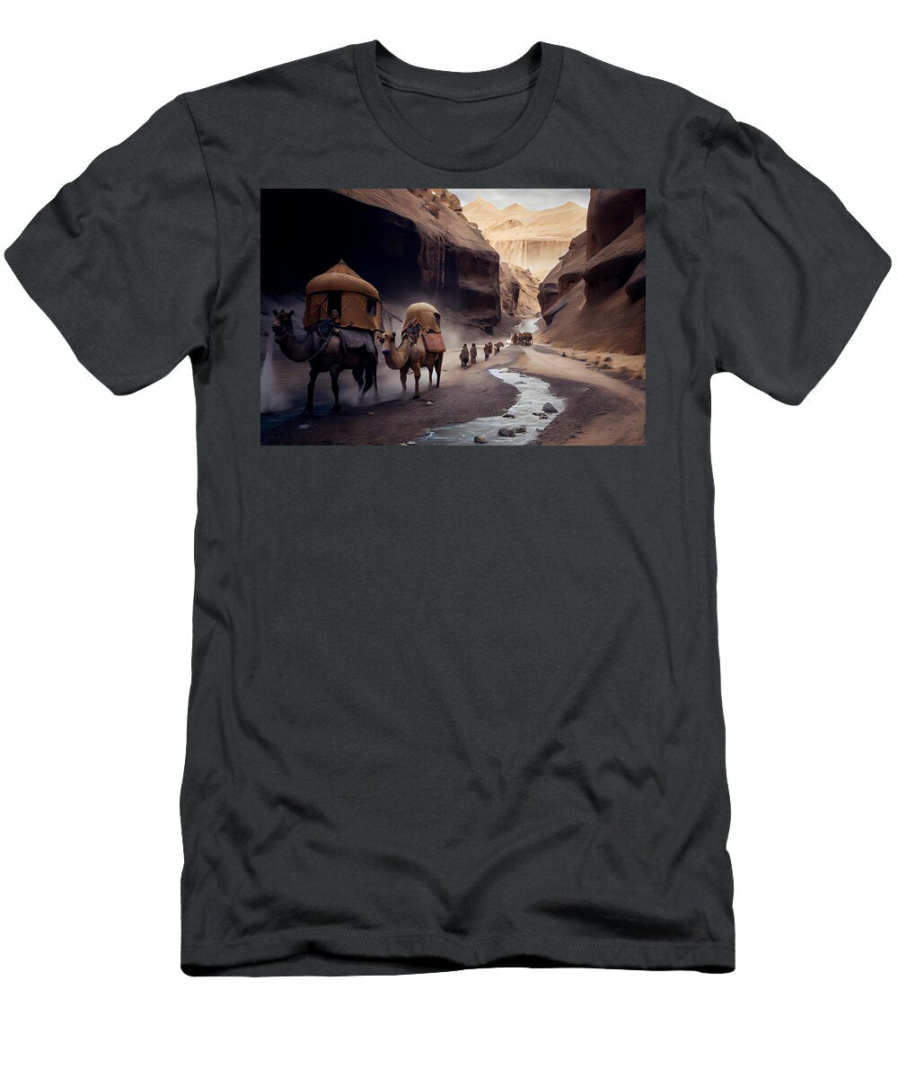 A Medieval Silk Road Caravan with Camels Walkin 6453f33052 06450f 645d56 A72e 043c2a6455 Celestial Images T-Shirt
