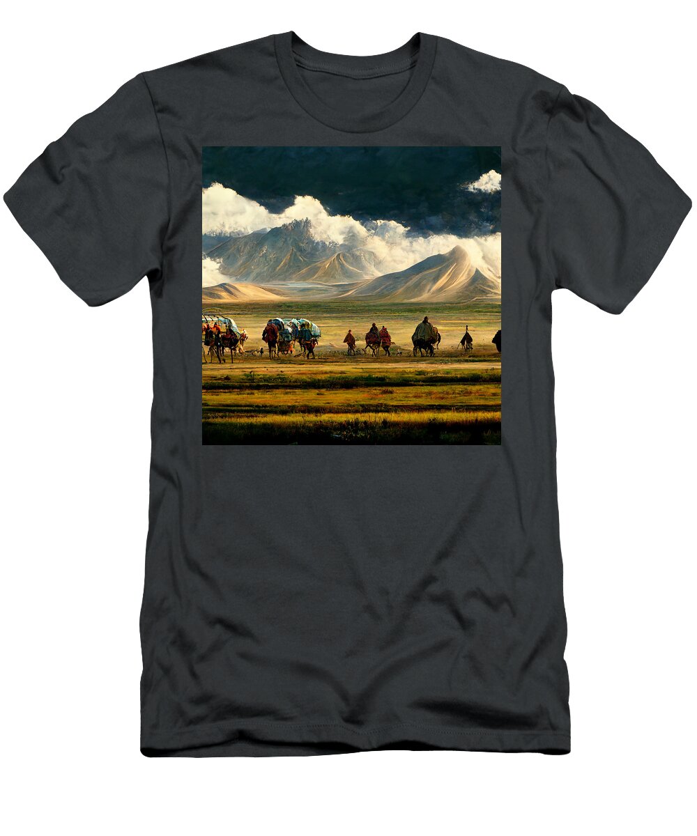 A Merchant Caravan with Bactrian Camels and Mongol Ri E0bf3f3e 347c 4c41 85a8 40a5e4d05 Celestial Images T-Shirt