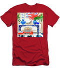 Painting Cheetah and Her Cub in Blue Chinoiserie N Akkash T-Shirt