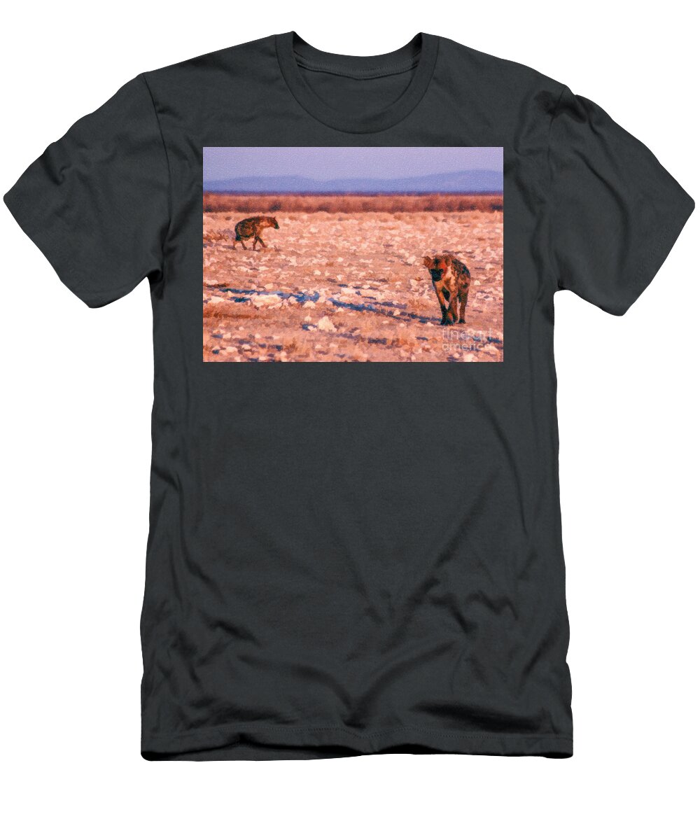Two Spotted Hyenas Liz Leyden T-Shirt